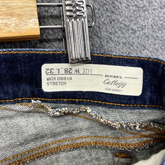 Diesel Jeans Womens 28 X 32 Blue Getlegg Slim Skinny Low Rise Denim - Picture 11 of 16